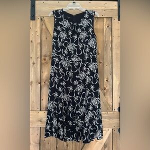 Talbots Black and Ivory Sleeves Dress Size 8